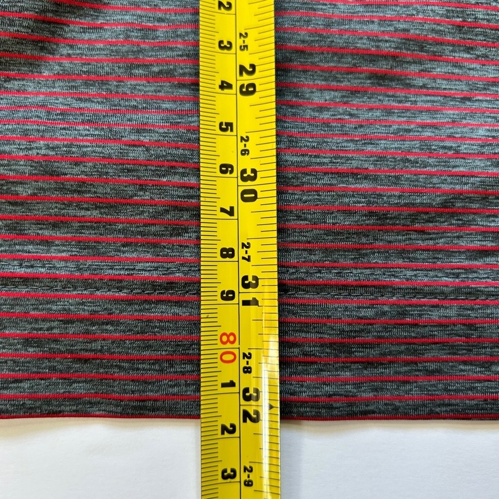 FootJoy Mens XL ProDry Golf Polo Shirt Charcoal Red Striped Performance Stretch - Picture 8 of 10